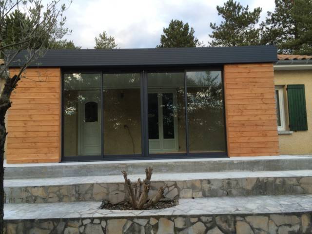 veranda mixte bois et alu