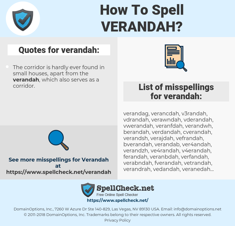 how to spell veranda in english