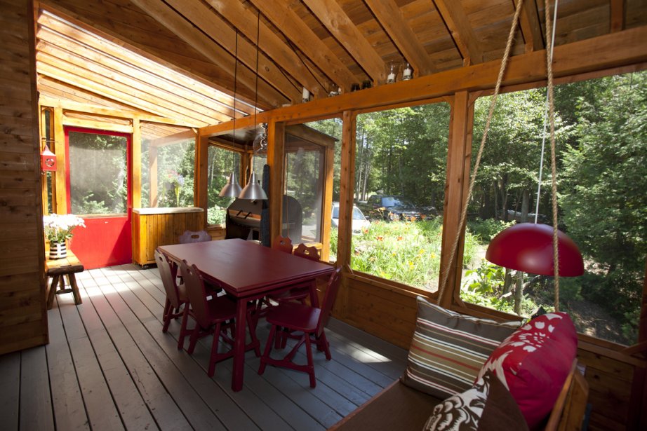 veranda bois chalet