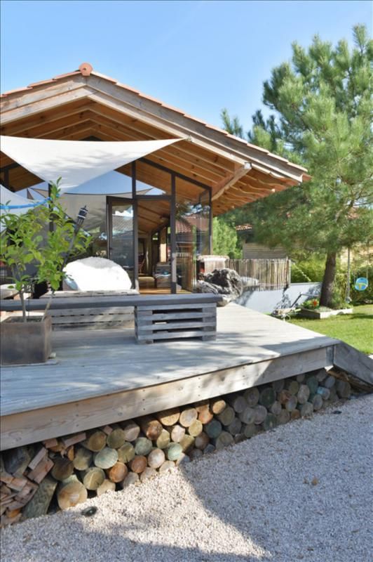 veranda beton bois