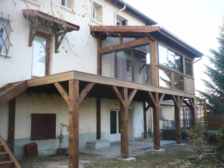 charpente de veranda en bois