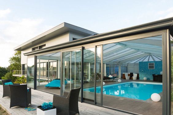 maison veranda piscine
