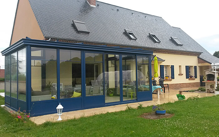 veranda alu bleu