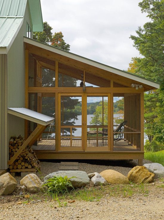 veranda avec bois