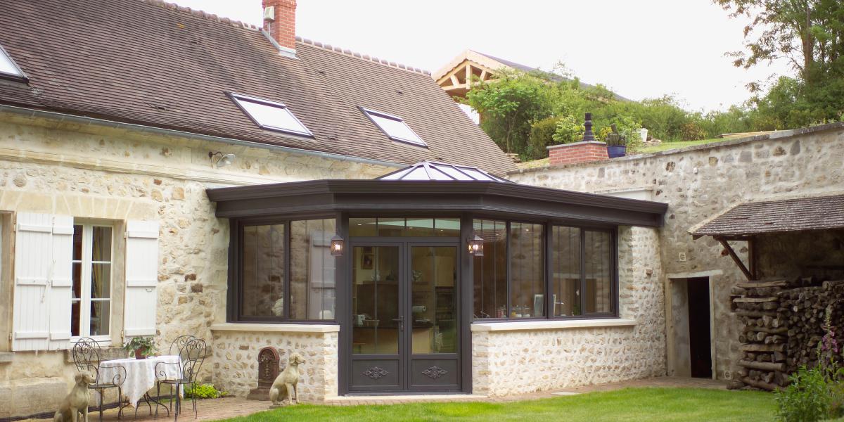 veranda maison pierre extÃ©rieur
