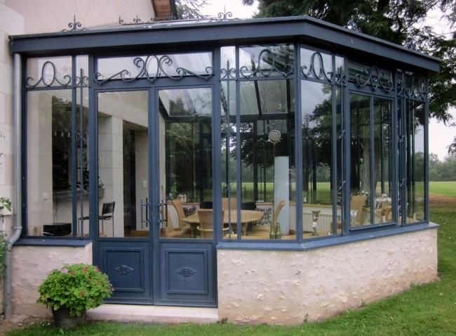 veranda acier a l'ancienne