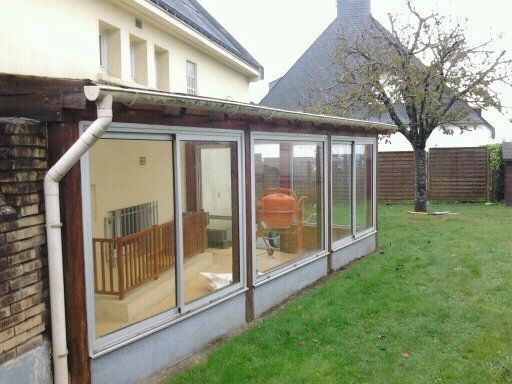 veranda sur terrasse beton