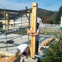 veranda poteau bois