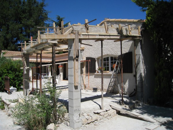 veranda poteau beton