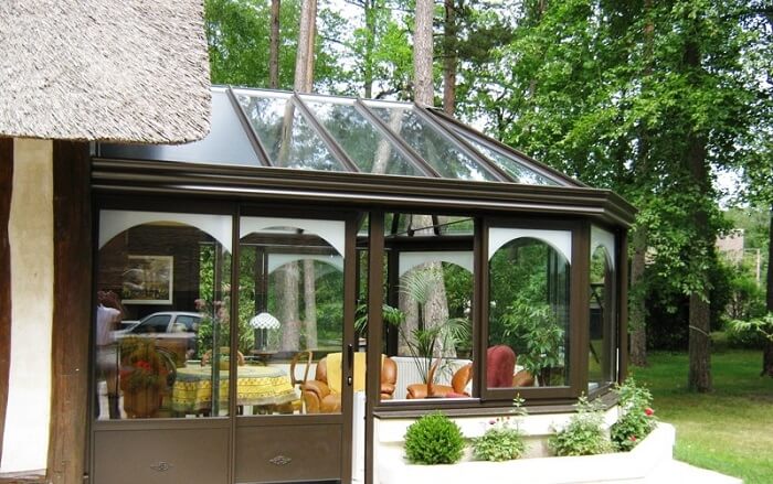 veranda alu marron