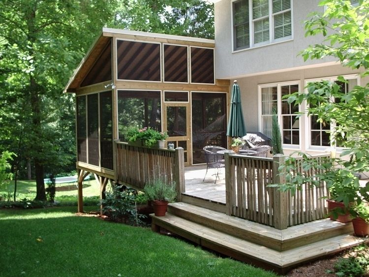 veranda en bois sur pilotis