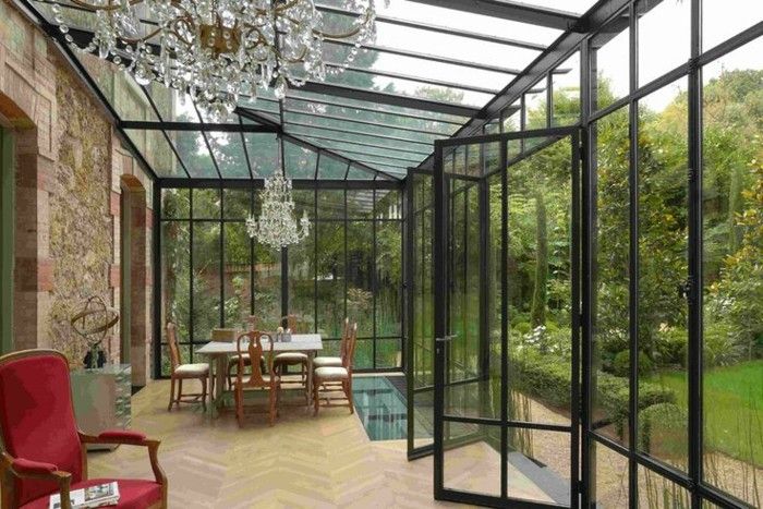 veranda verre metal