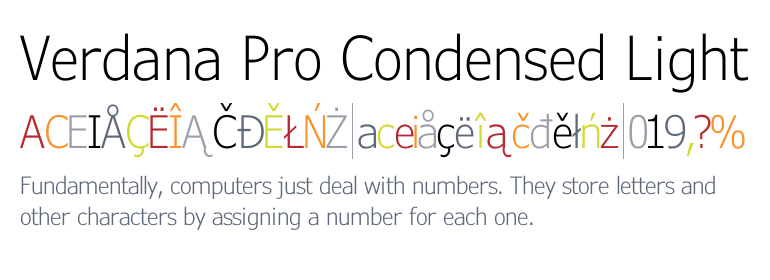 verdana light font
