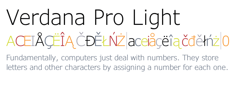 verdana light font