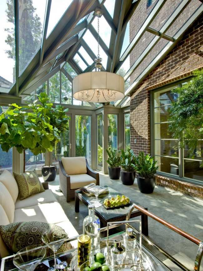 veranda dans le jardin