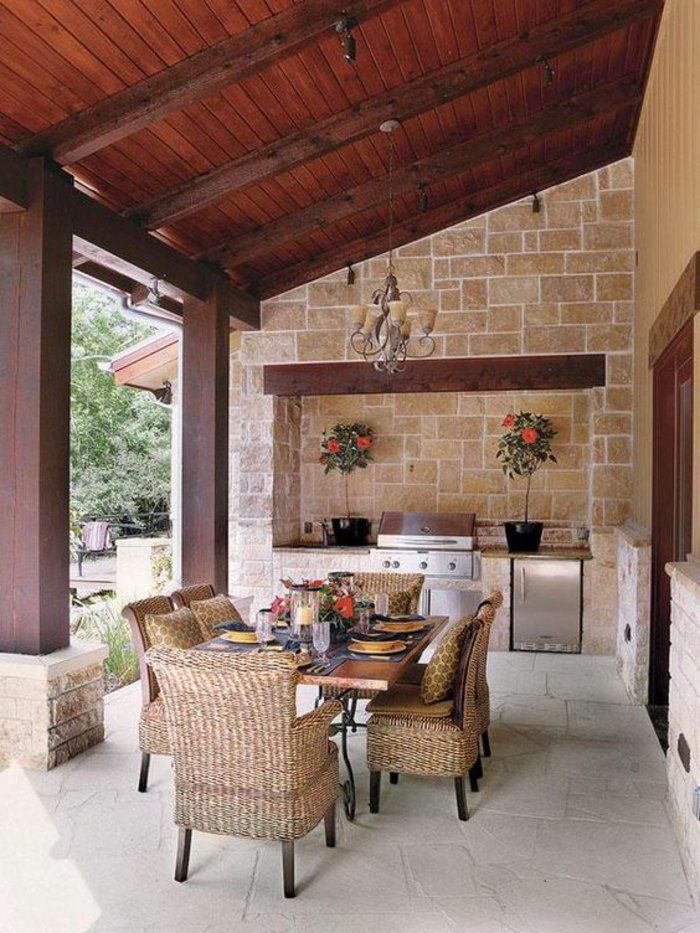 veranda cuisine en bois