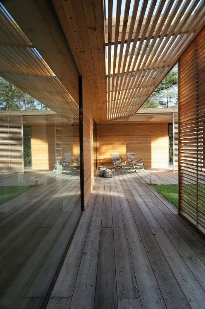 veranda beton bois