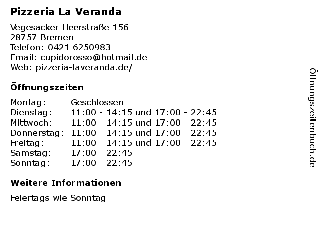 pizzeria la veranda bremen nord