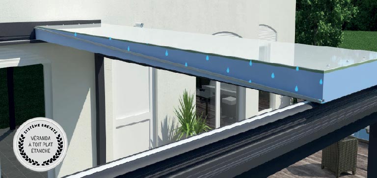 veranda toit plat design