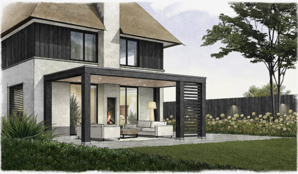 moderne veranda aan huis