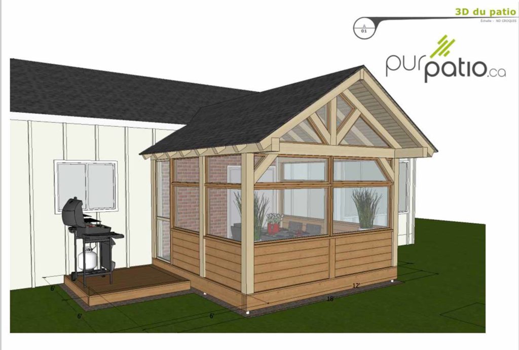 plan de veranda en bois