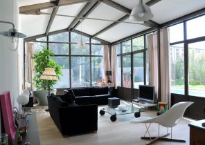veranda maison rouge