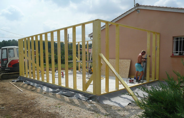 extension veranda ossature bois