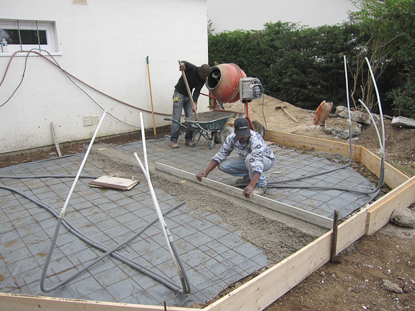 fondation d'une veranda