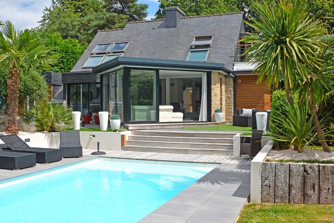 extension maison veranda piscine