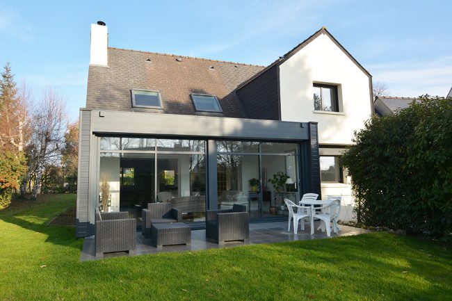extension maison veranda toit plat