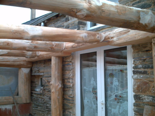veranda rondin bois