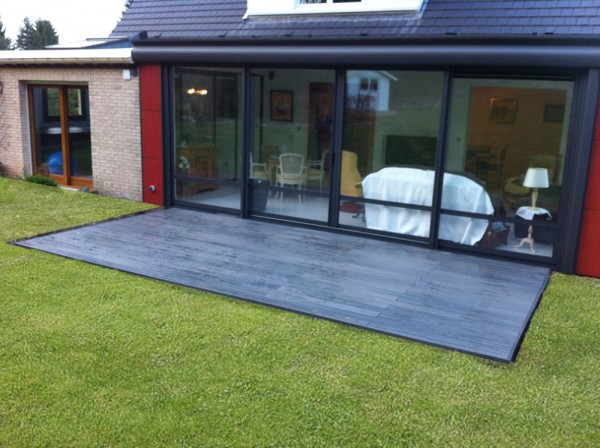 veranda avec terrasse en bois
