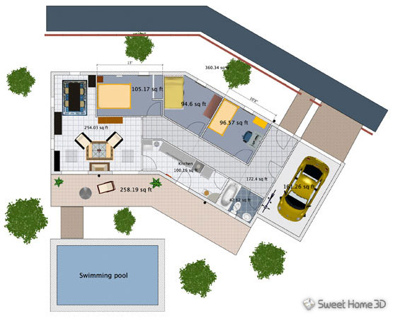 veranda sweet home 3d
