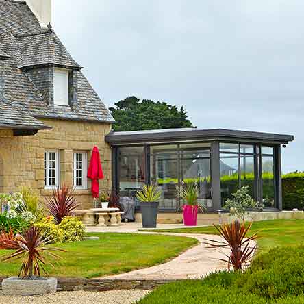 veranda sur maison neo bretonne