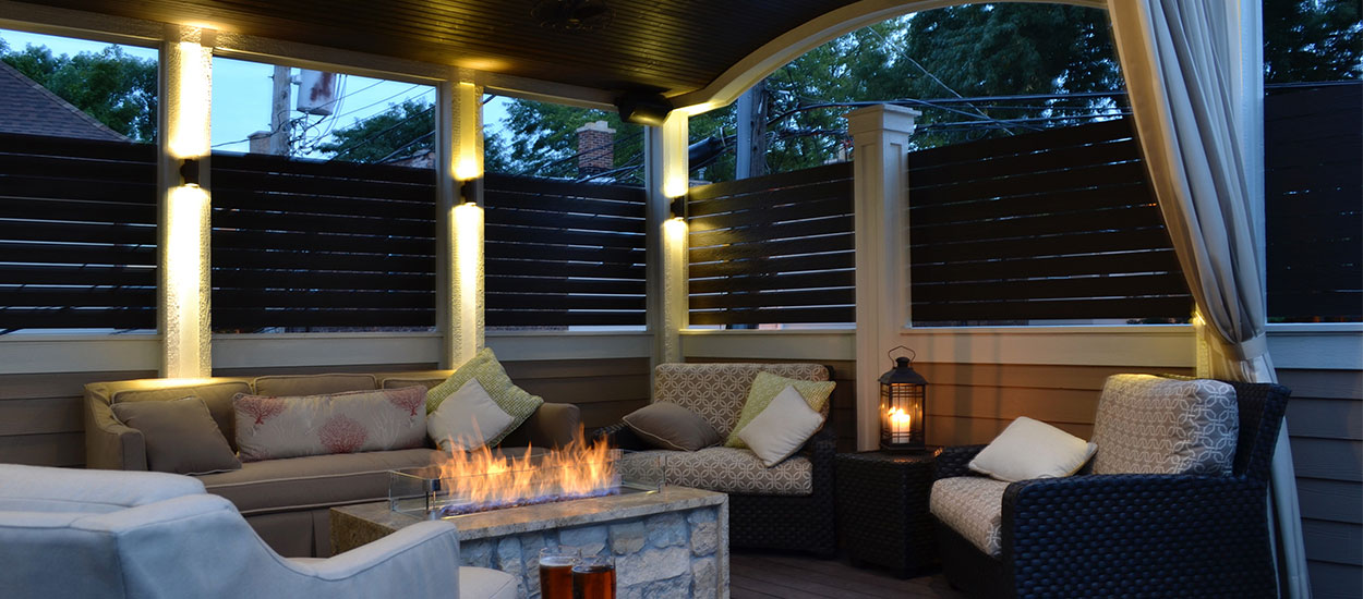 veranda and garage