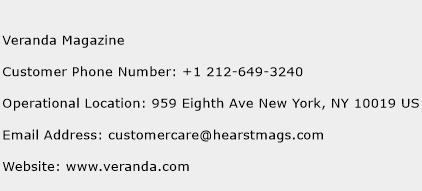 veranda magazine customer service phone number