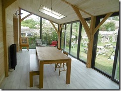 veranda poteau bois