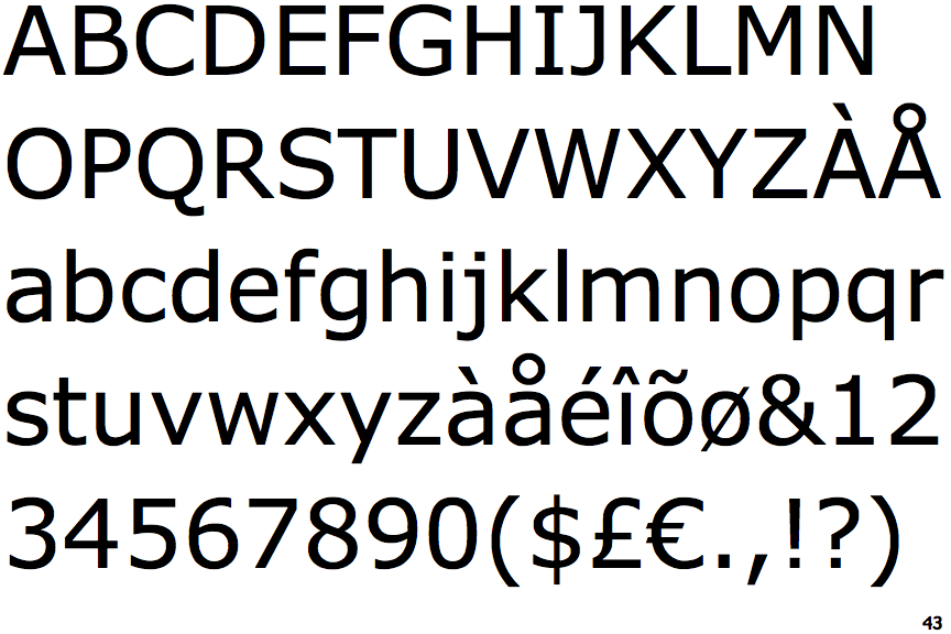 verdana light font