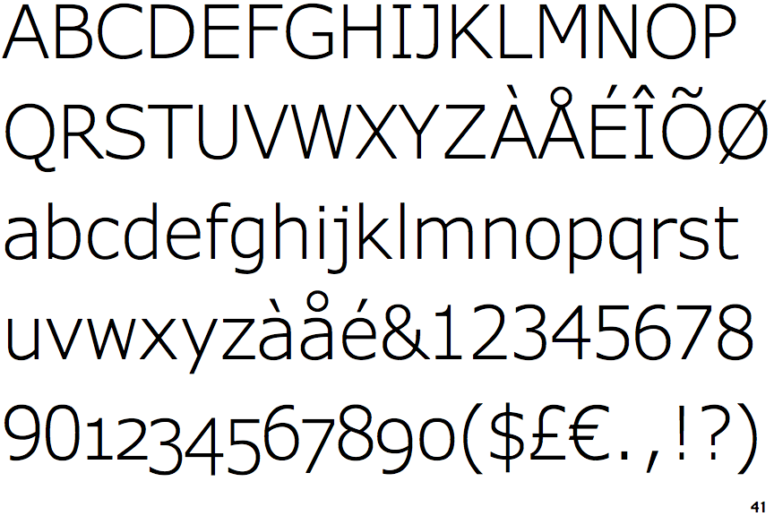 verdana light font