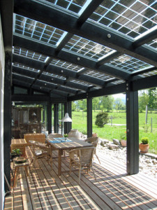veranda et panneaux solaire