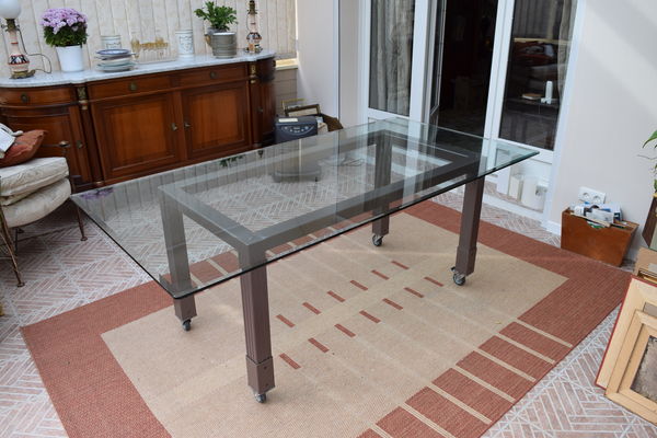 table pour veranda en verre