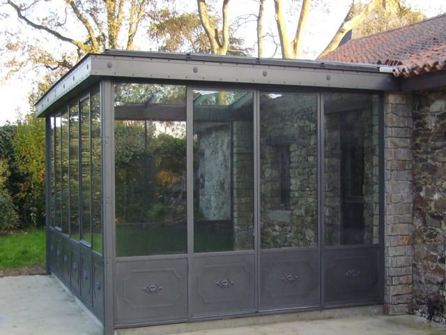 veranda verriere acier