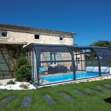 abri piscine veranda rideau