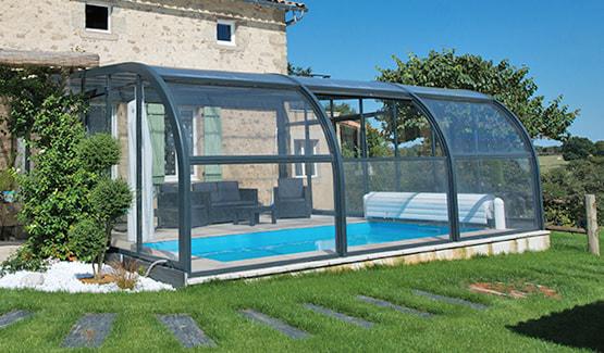 abri de piscine veranda rideau