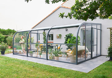 abri de jardin veranda rideau