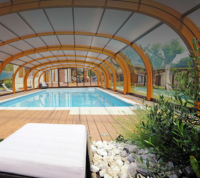 veranda piscine bois