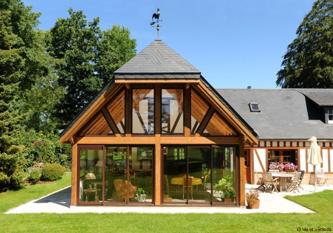 veranda maison en bois