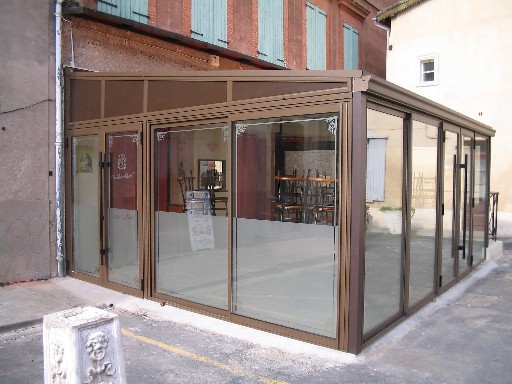 veranda alu couleur bois