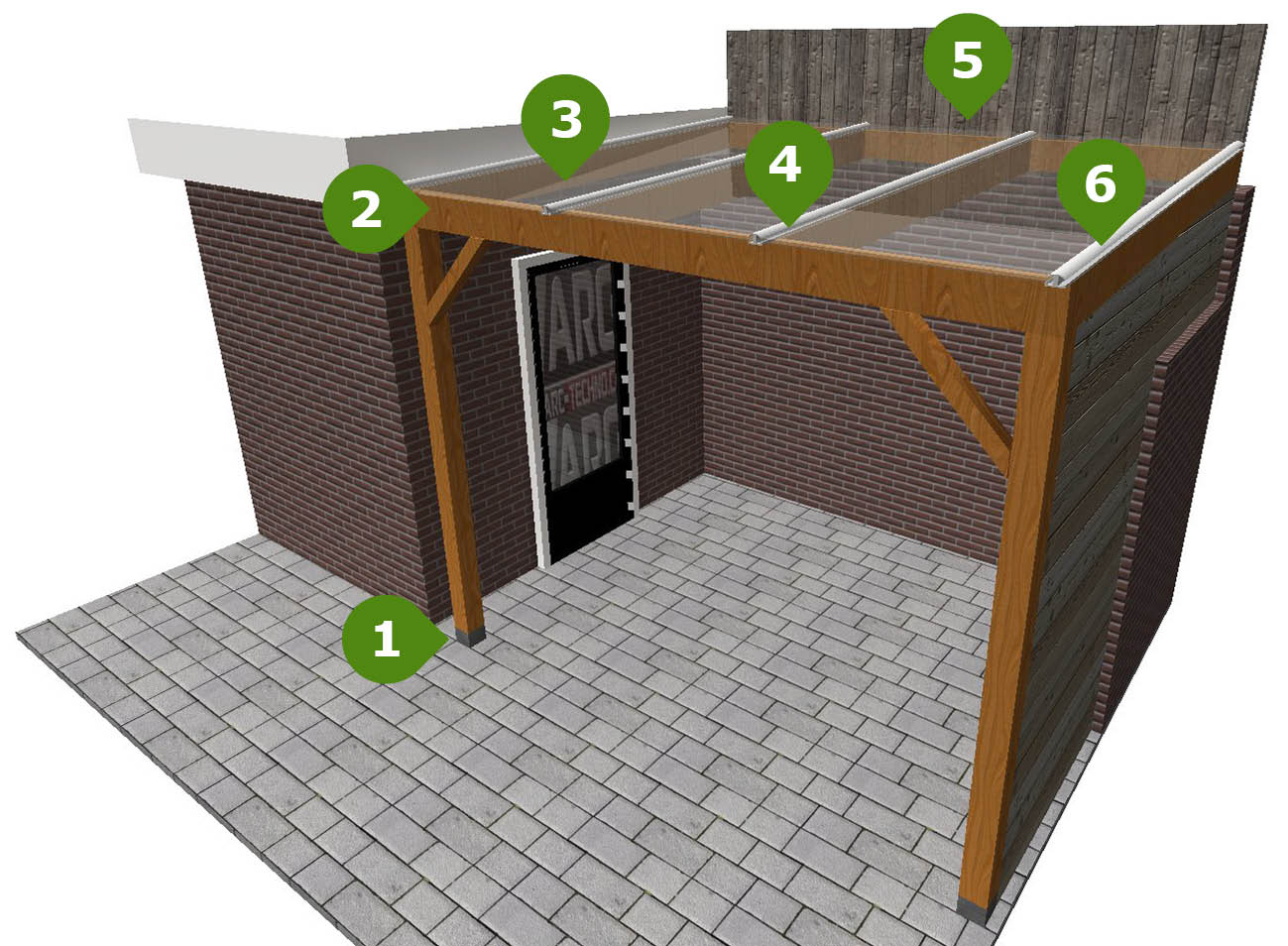 betonpoer veranda