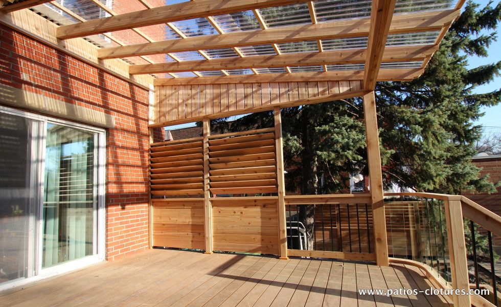 veranda bois et polycarbonate
